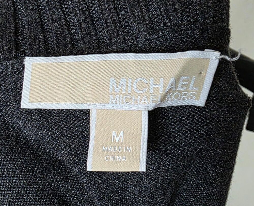 Michael Kors | Dark Gray Sweater Dress | Boatneck | Zip Detail | Medium - Picture 9 of 10